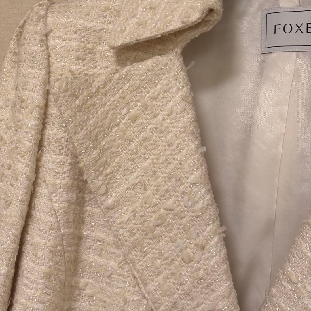 FOXEY アイボリー ツイード ワンピース38 セレモニー
