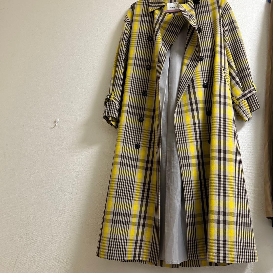 スピックアンドスパン　チェック　トレンチコート　サイズ38
