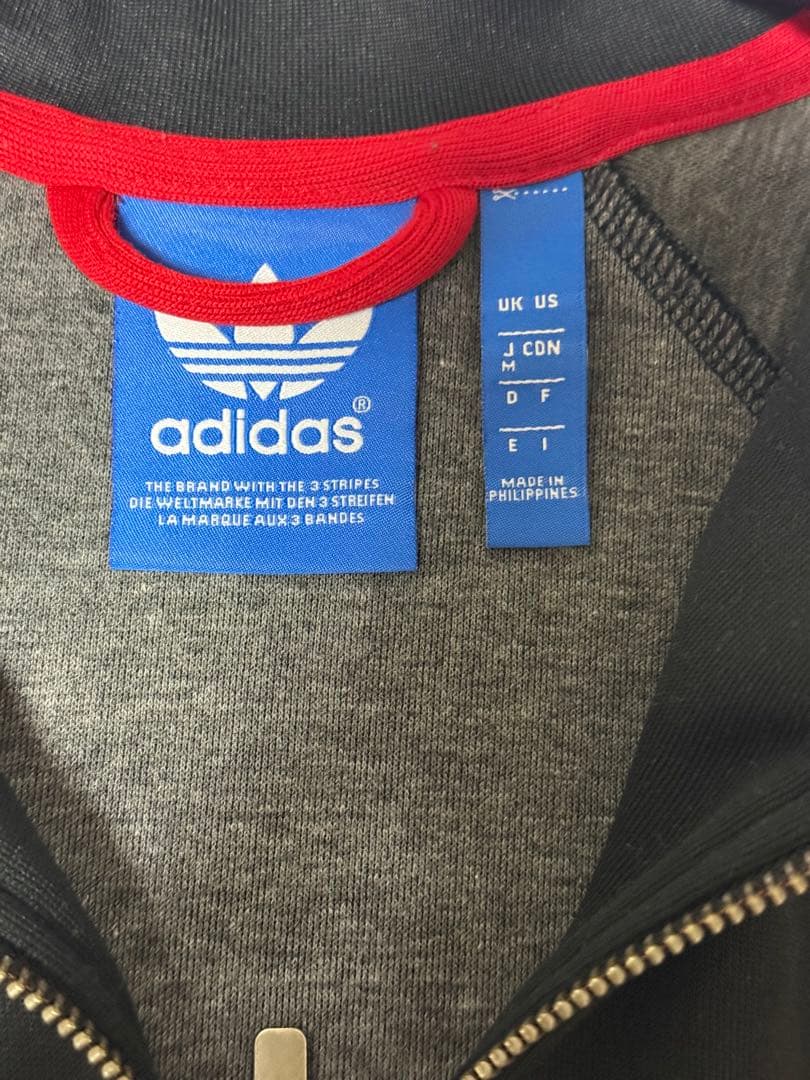 adidas アディダス　トラック ジャケット 黒 赤 ジャージ