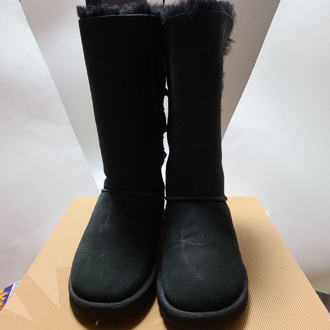 UGG ブラック ムートンブーツ リボン付き