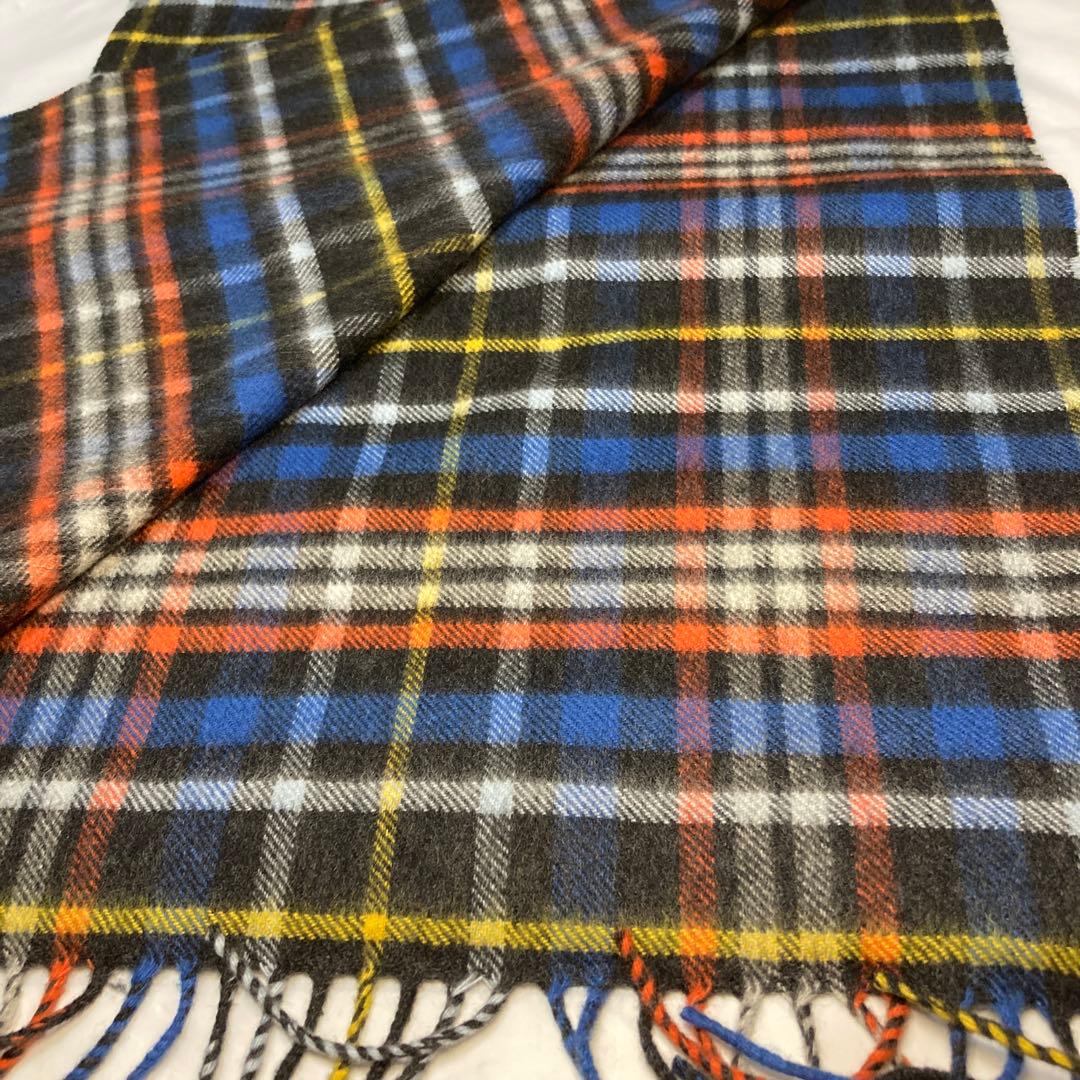 美品 ジョンストンズ カシミヤ100％ 中判ストール チェック 国内正規品