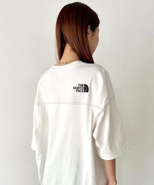 韓国限定　ノースフェイス　ダメージTシャツ　白　L 新品　ウォッシュ加工　XL