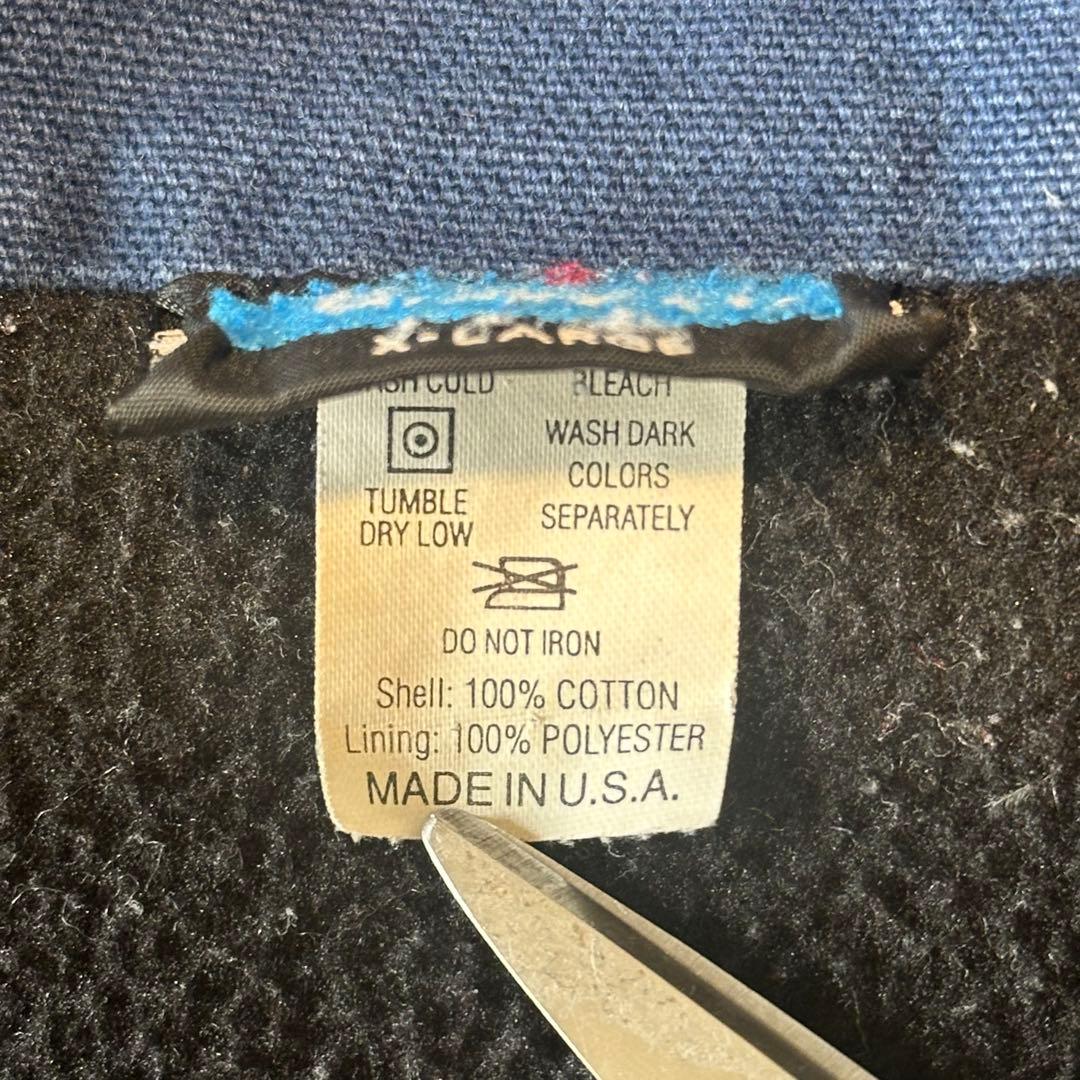 90sUSA製 KAVU ダックベスト ネイビー 裏地フリース