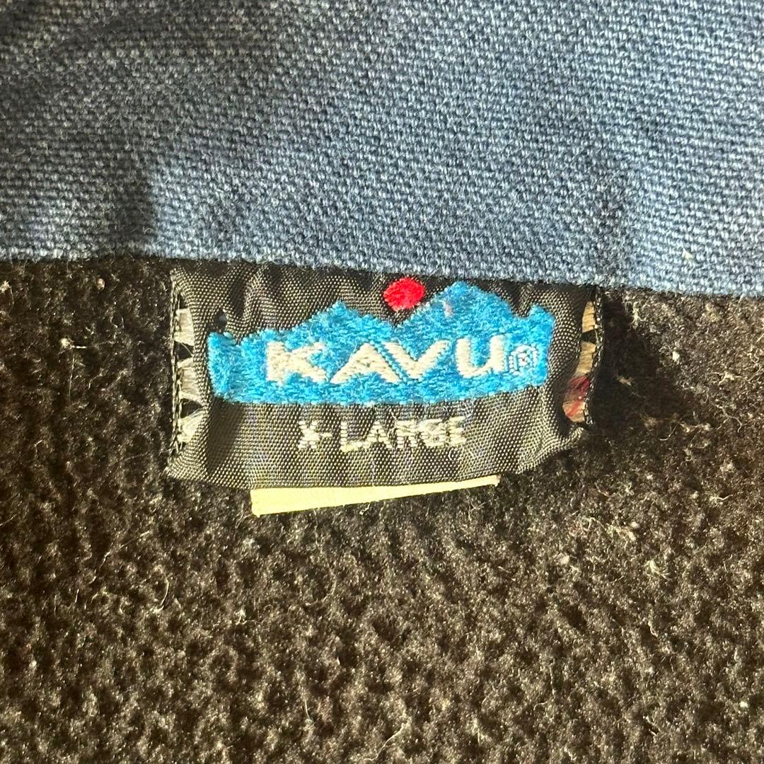 90sUSA製 KAVU ダックベスト ネイビー 裏地フリース
