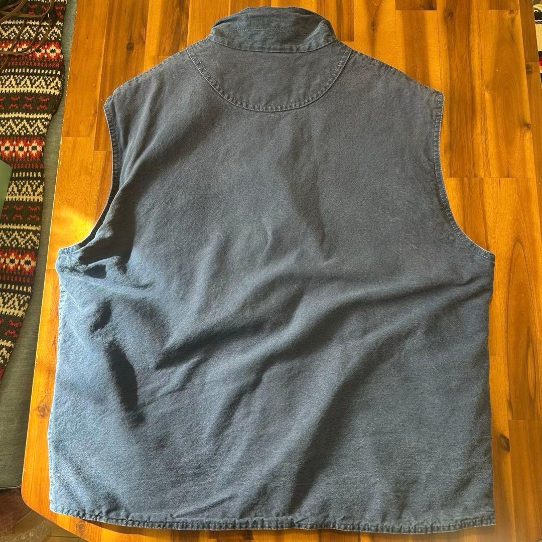 90sUSA製 KAVU ダックベスト ネイビー 裏地フリース