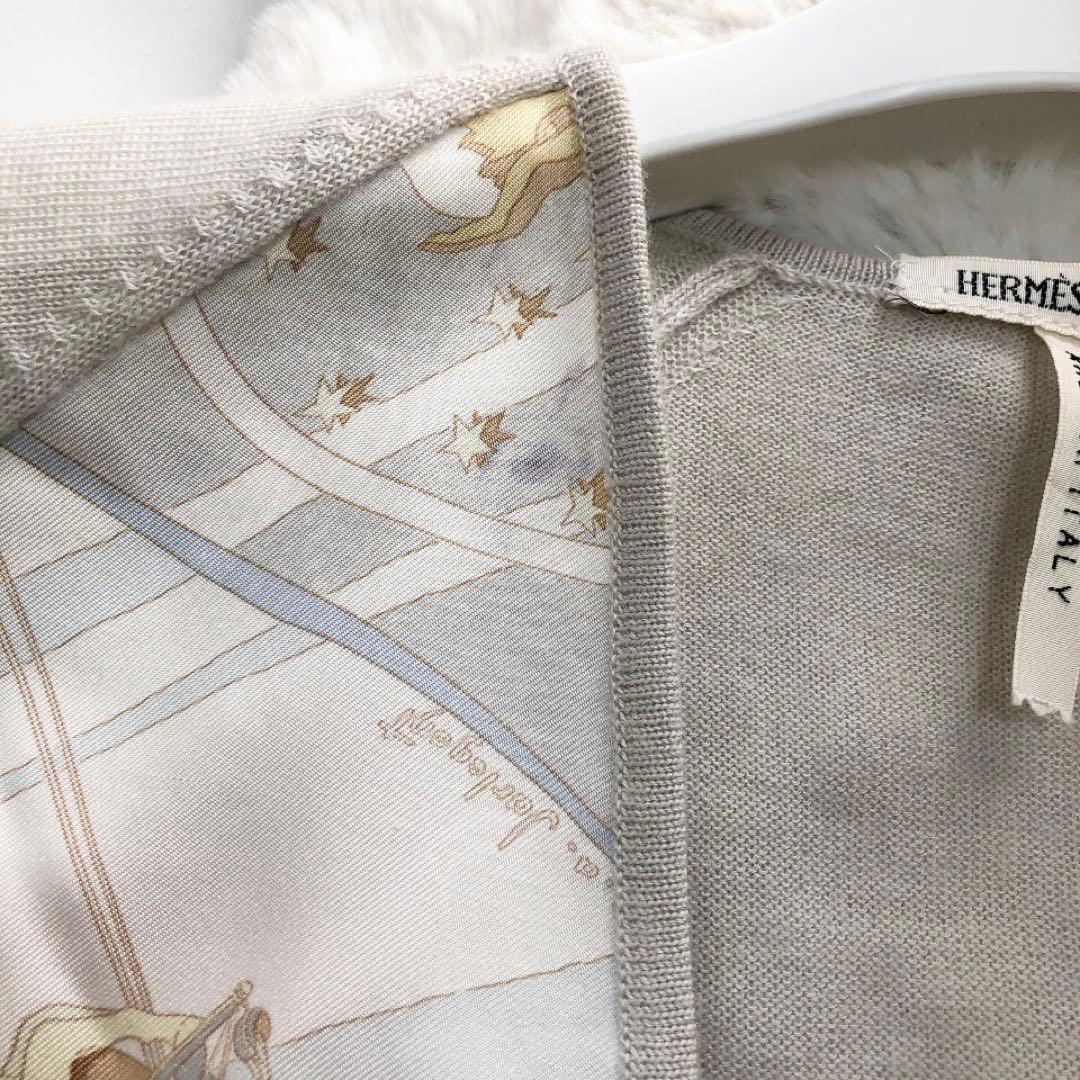 HERMES*エルメス　アンサンブル　カーディガン　カシミヤ100%　グレー　M