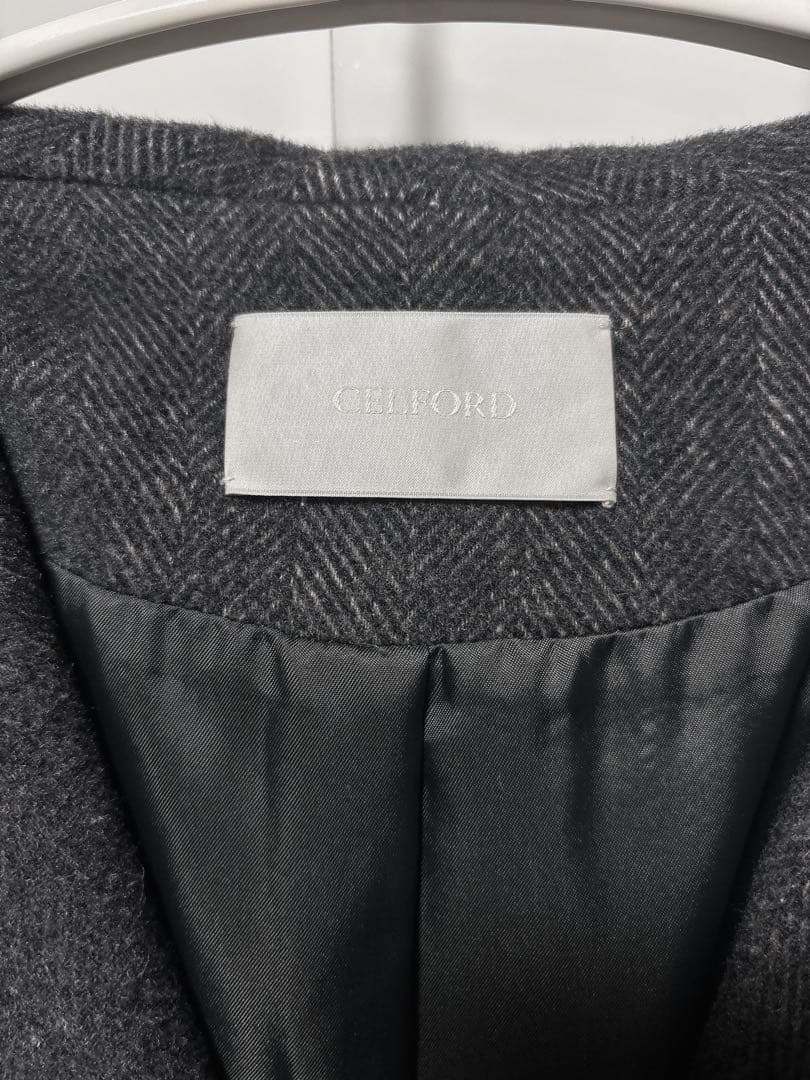 【土日限定割引】CELFORD ダークグレー ファーフード付きロングコート