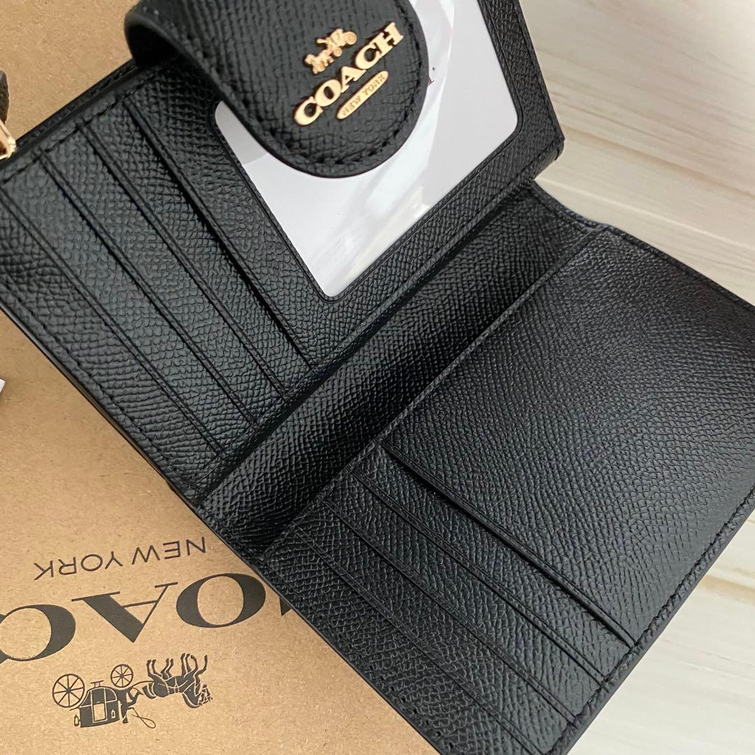 ✨ 新品　COACH　コーチ 財布 折り財布　２つ折り財布 ブラック