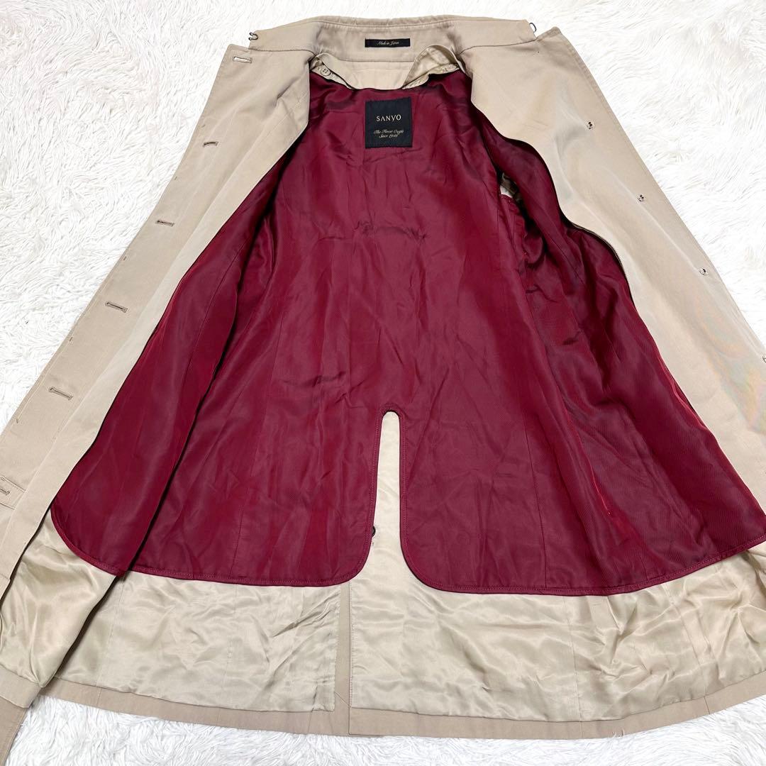 【ライナー付2way×美品】SANYO 100年コート トレンチコート 36