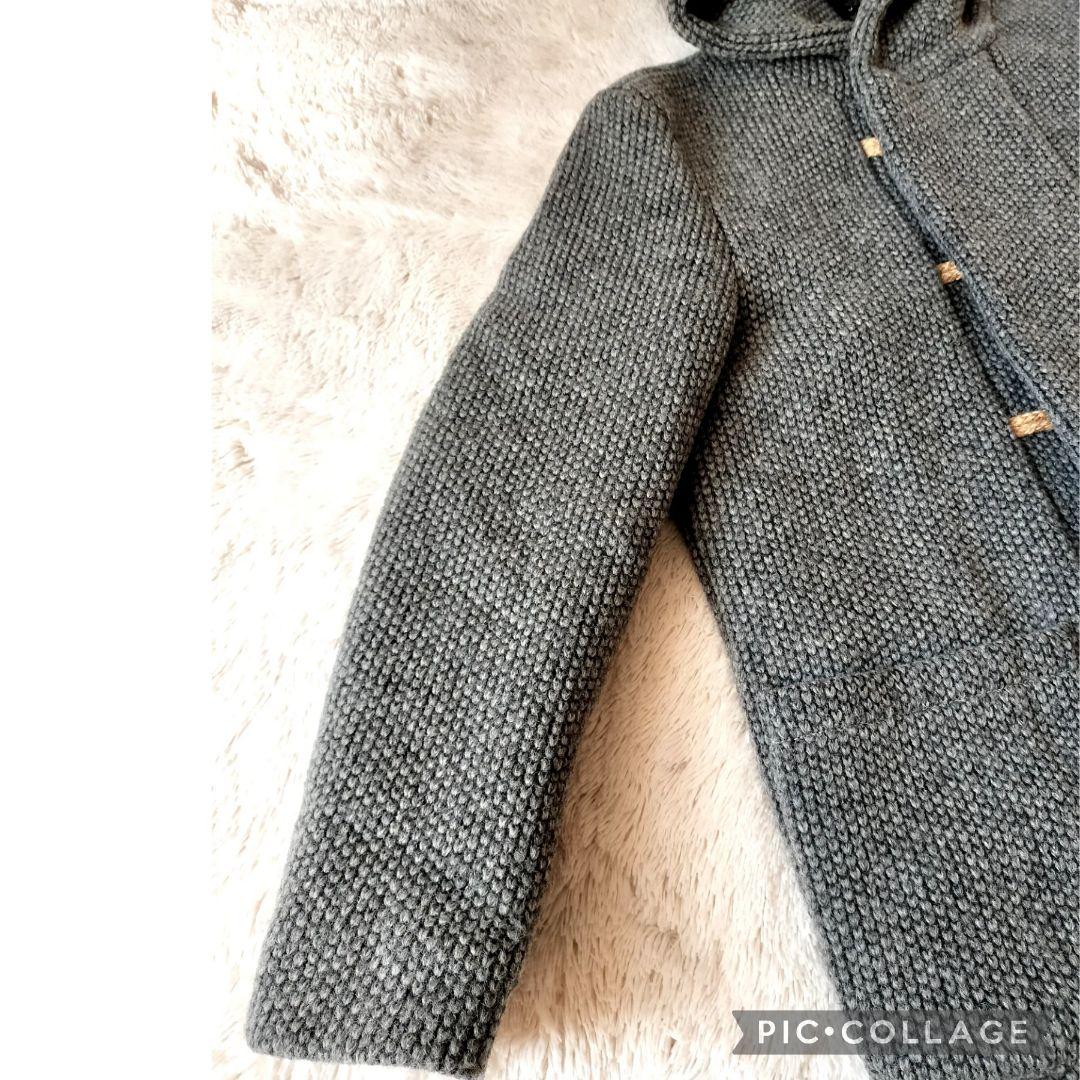 【極美品】G-stage ダッフルコート ニット×中綿 イタリア生地 フードXL