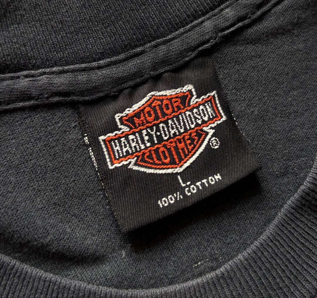 【鬼フェード】90s ハーレーダビッドソン Tシャツ フレイムUSA製