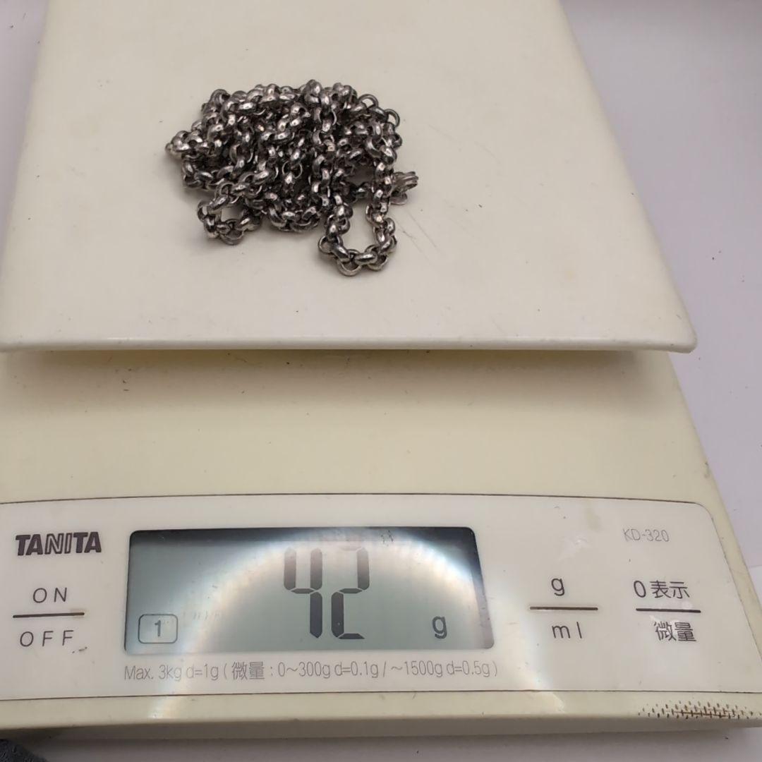 シルバー 甲丸チェーン ネックレス ロールチェーン 70cm 42g