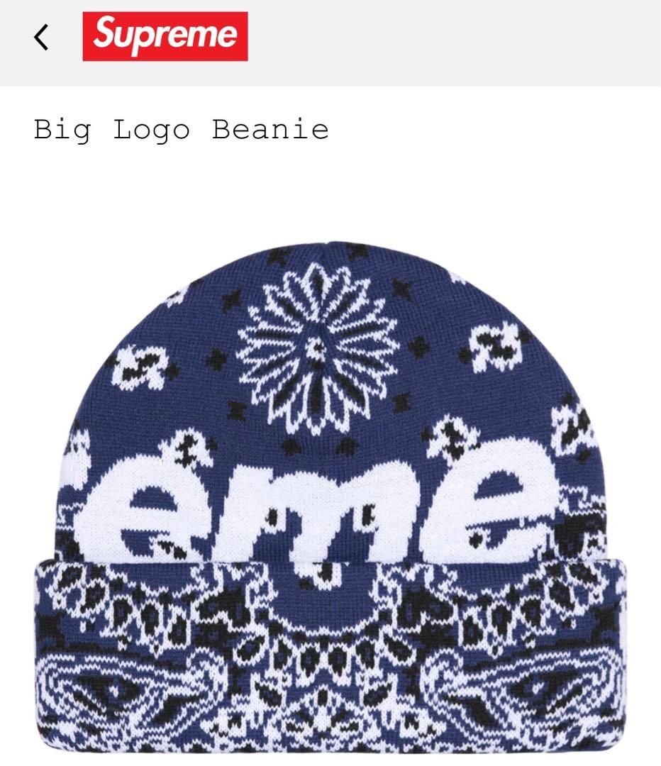帽子 Supreme Bandana Big Logo Beanie navy