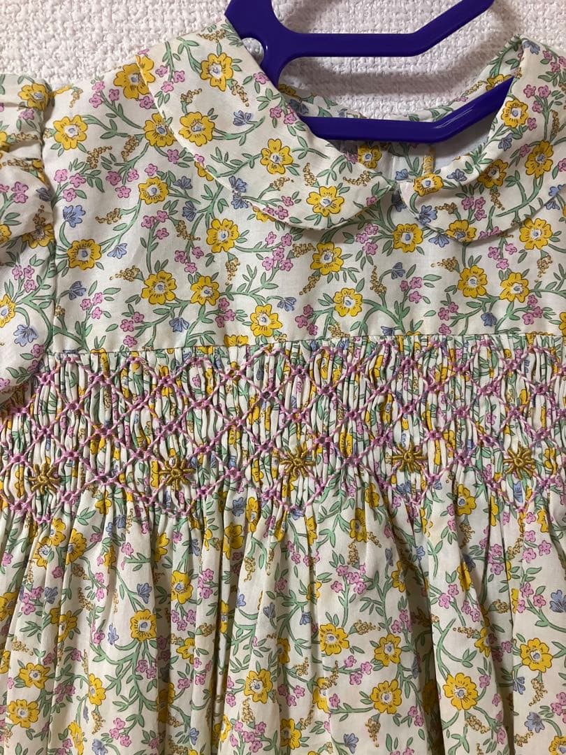 amaia kids リバティ　花柄コットンワンピース