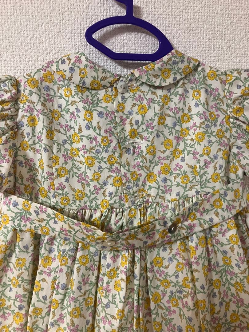 amaia kids リバティ　花柄コットンワンピース