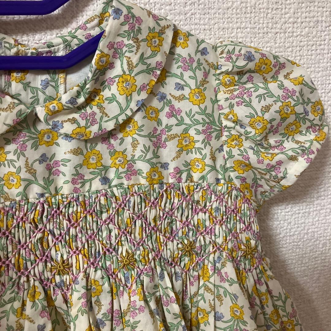 amaia kids リバティ　花柄コットンワンピース