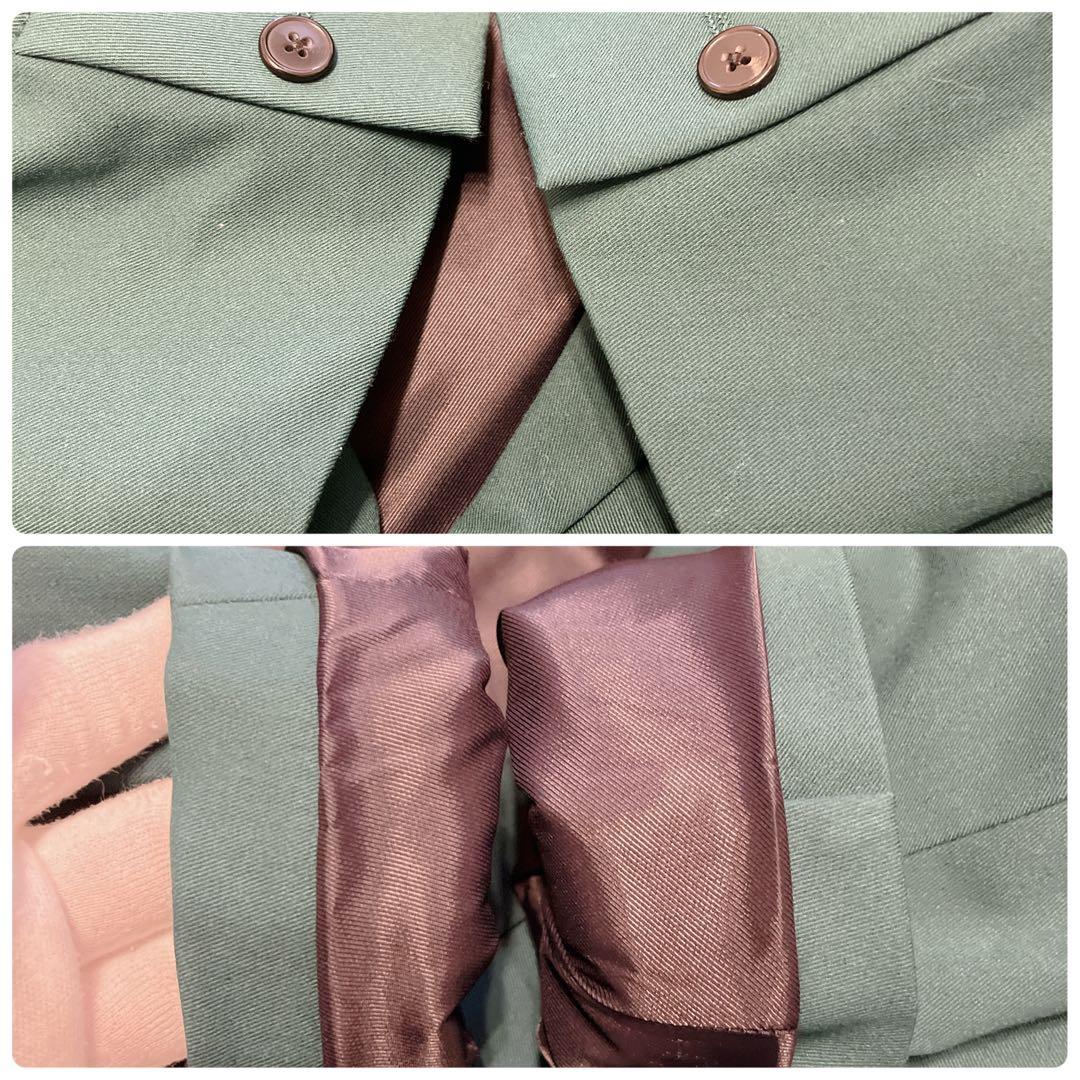 未使用級 ZARA ダブルブレスト テーラードジャケット グリーン ザラ スーツ