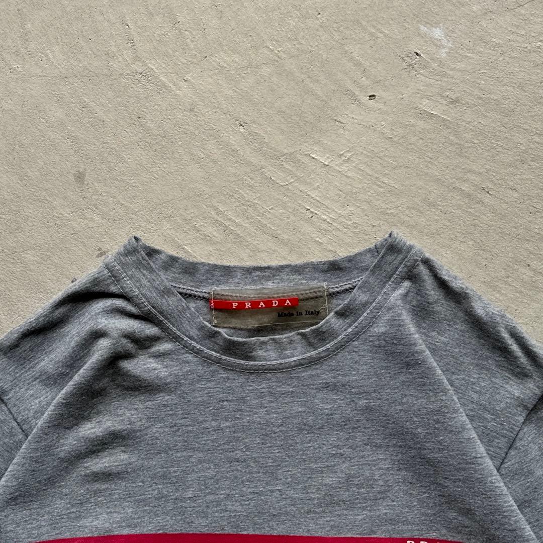 00s prada sport grey center line tee グレー