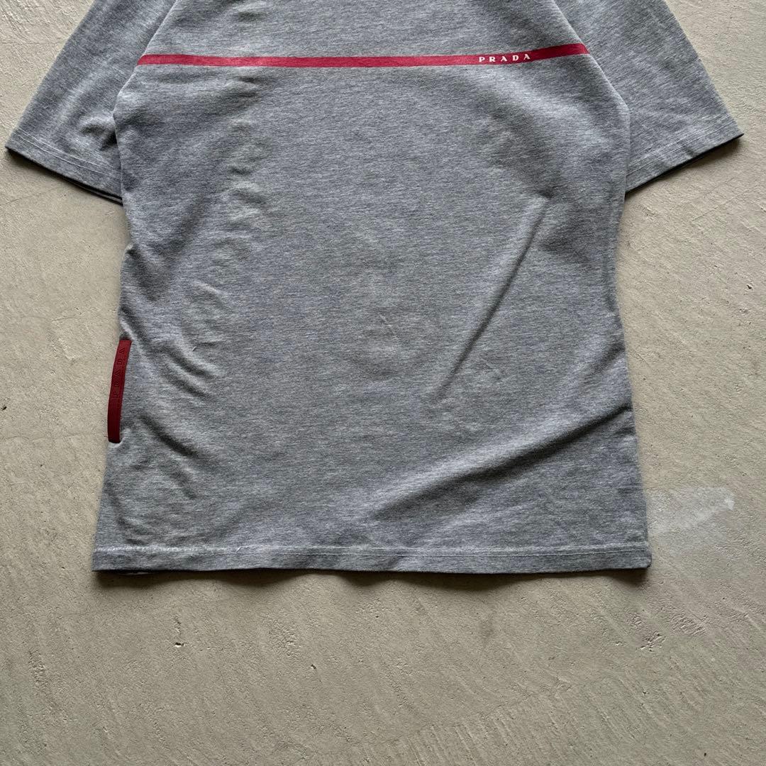 00s prada sport grey center line tee グレー
