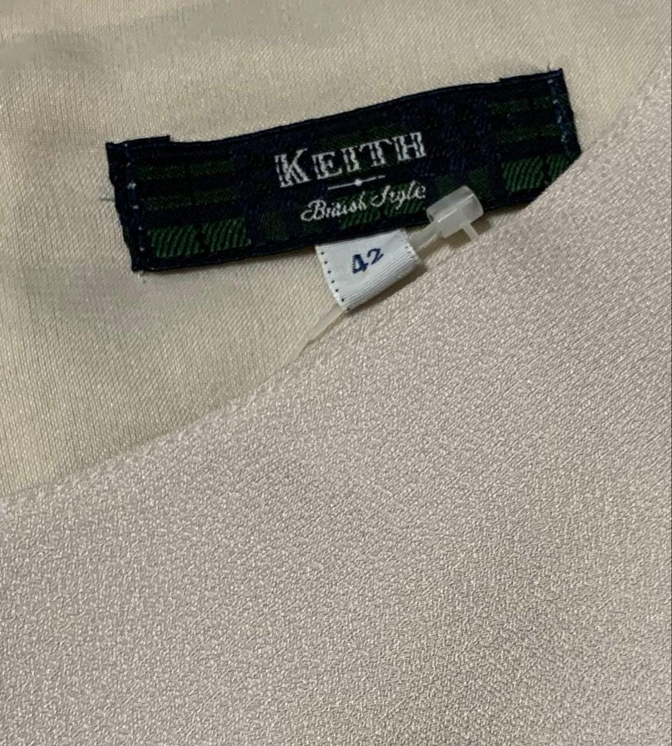 新品　KEITH キース　七分袖　フレアワンピース　42 卒業入学　オケージョン