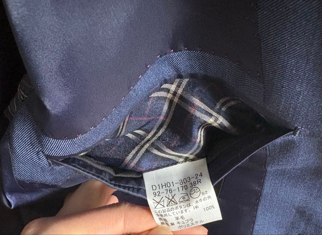 美品　BURBERRY BLACK LABEL ブルーネイビー スーツ　上下