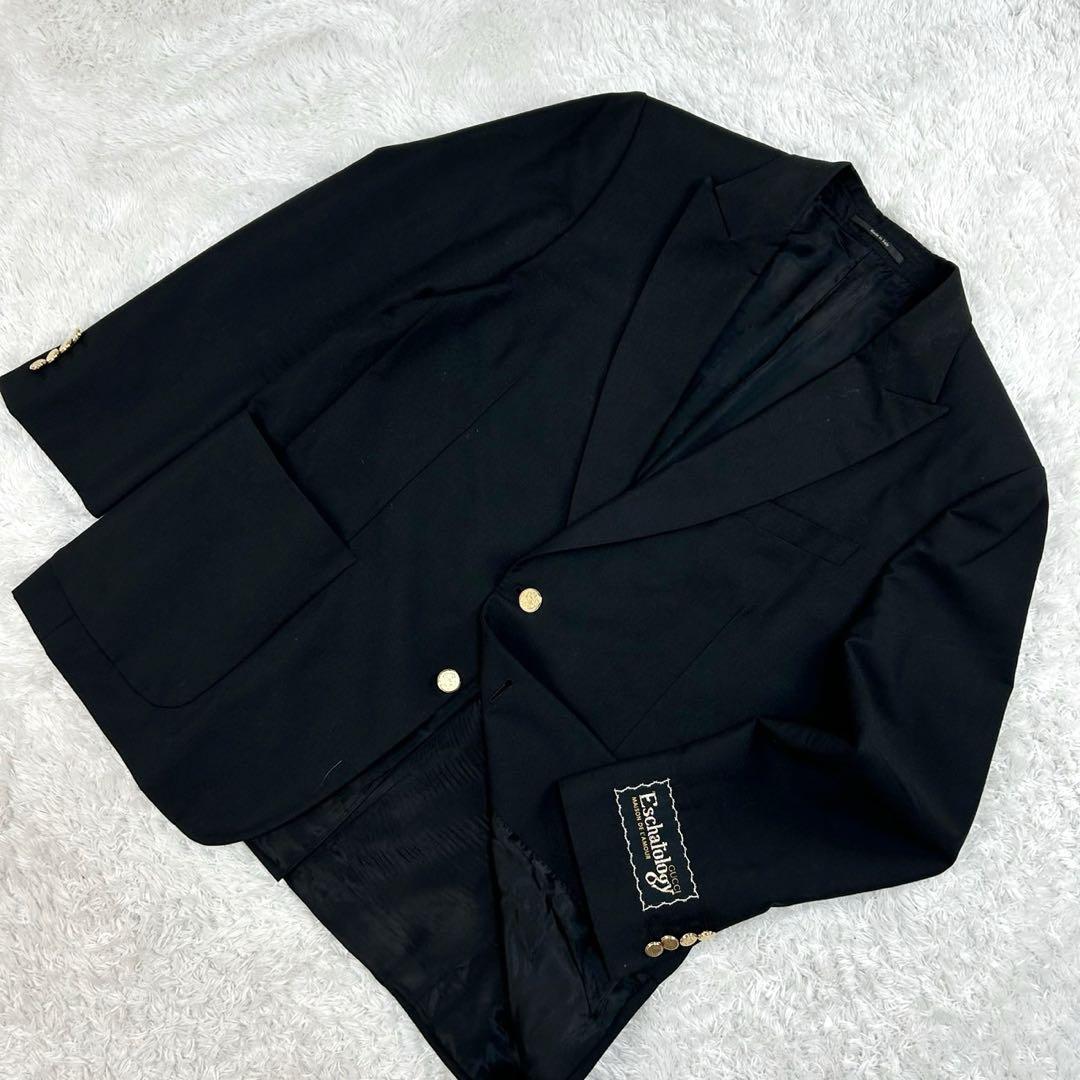 6009【付属品】グッチ‪☆金ボタンテーラードジャケット Eschatology