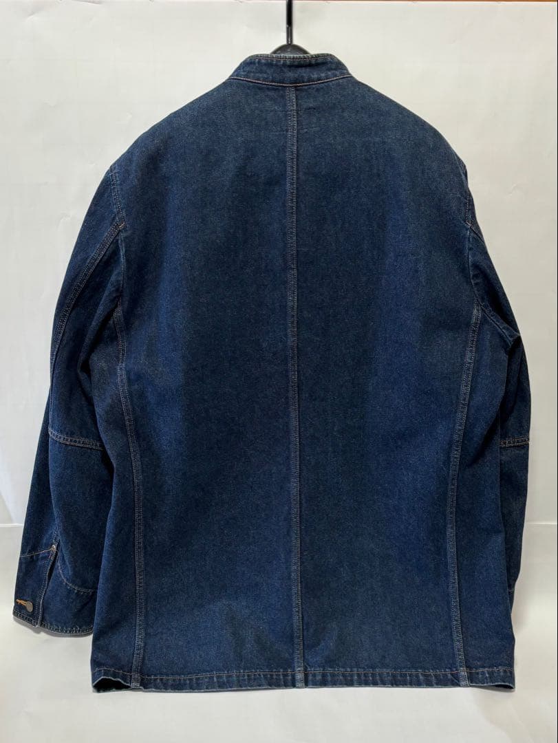 Eddie Bauer デニム カバーオール L ネイビー バンドカラー