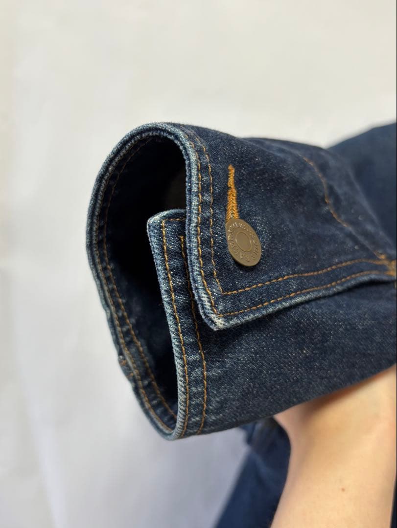 Eddie Bauer デニム カバーオール L ネイビー バンドカラー