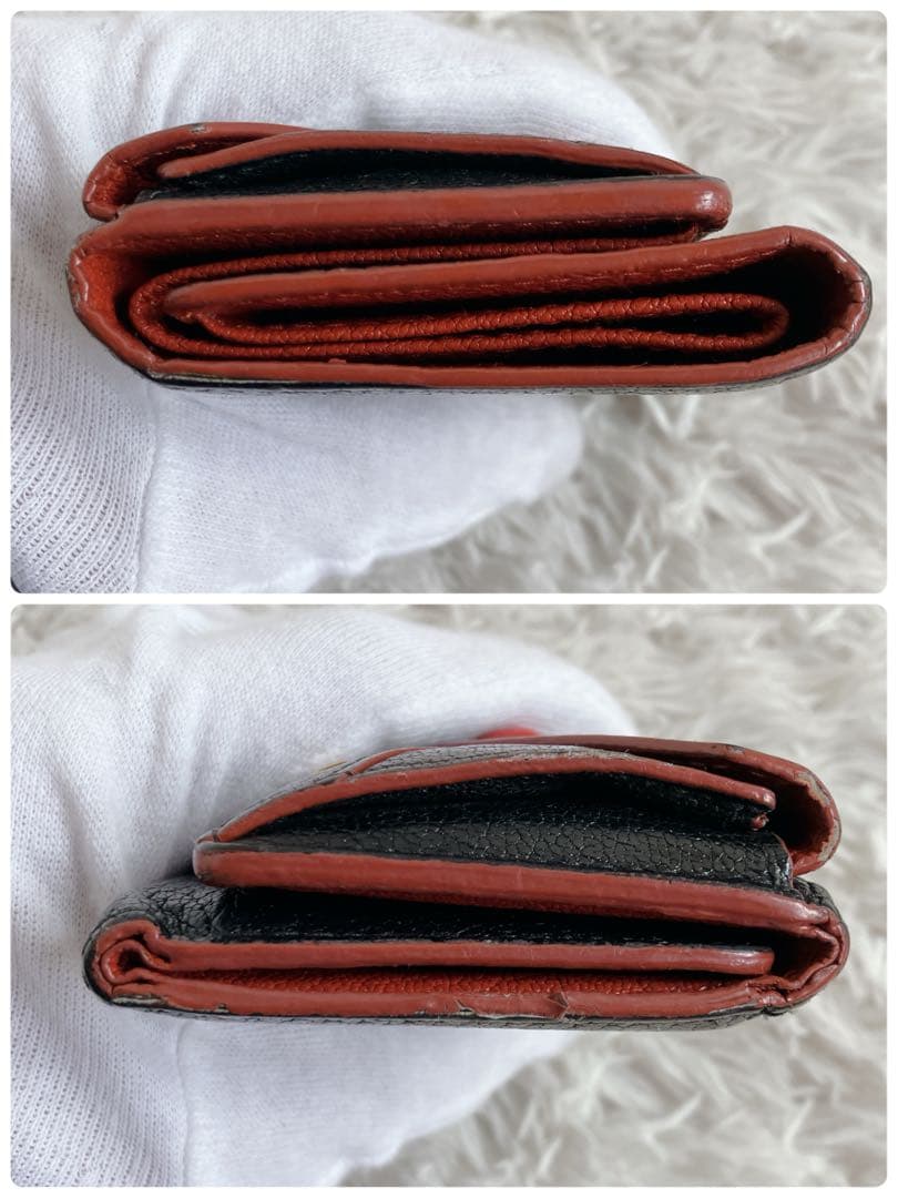 人気✨ミュウミュウ マドラスラブ レター型 ハート 折り財布 黒 ゴールド金具
