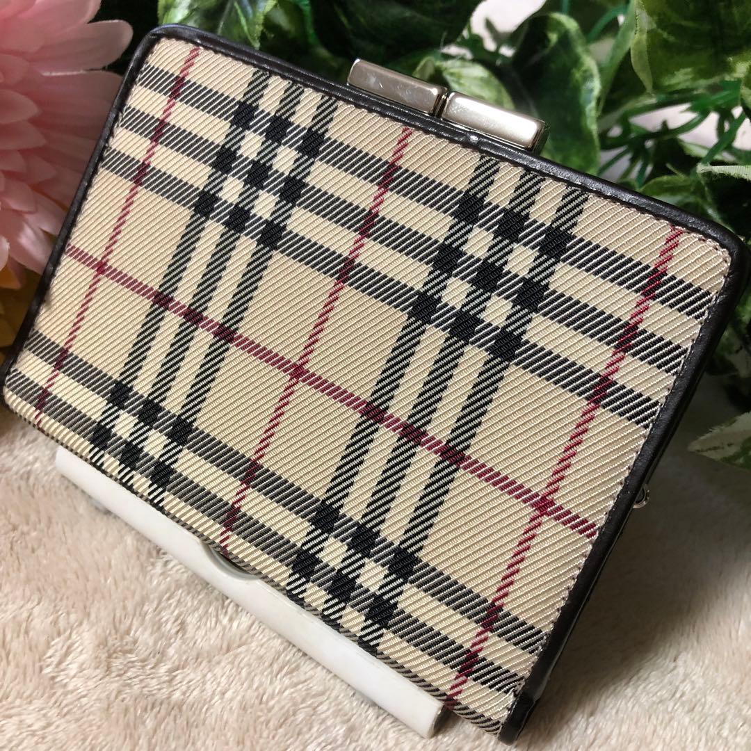 しーりー　未使用♡ バーバリー　がま口　二つ折り財布　ノバチェック