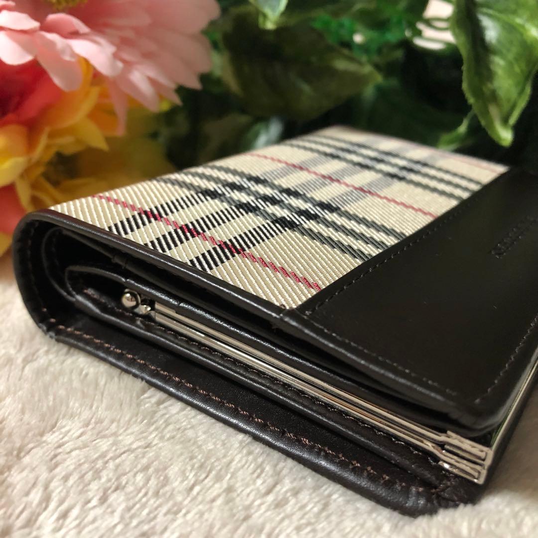 しーりー　未使用♡ バーバリー　がま口　二つ折り財布　ノバチェック