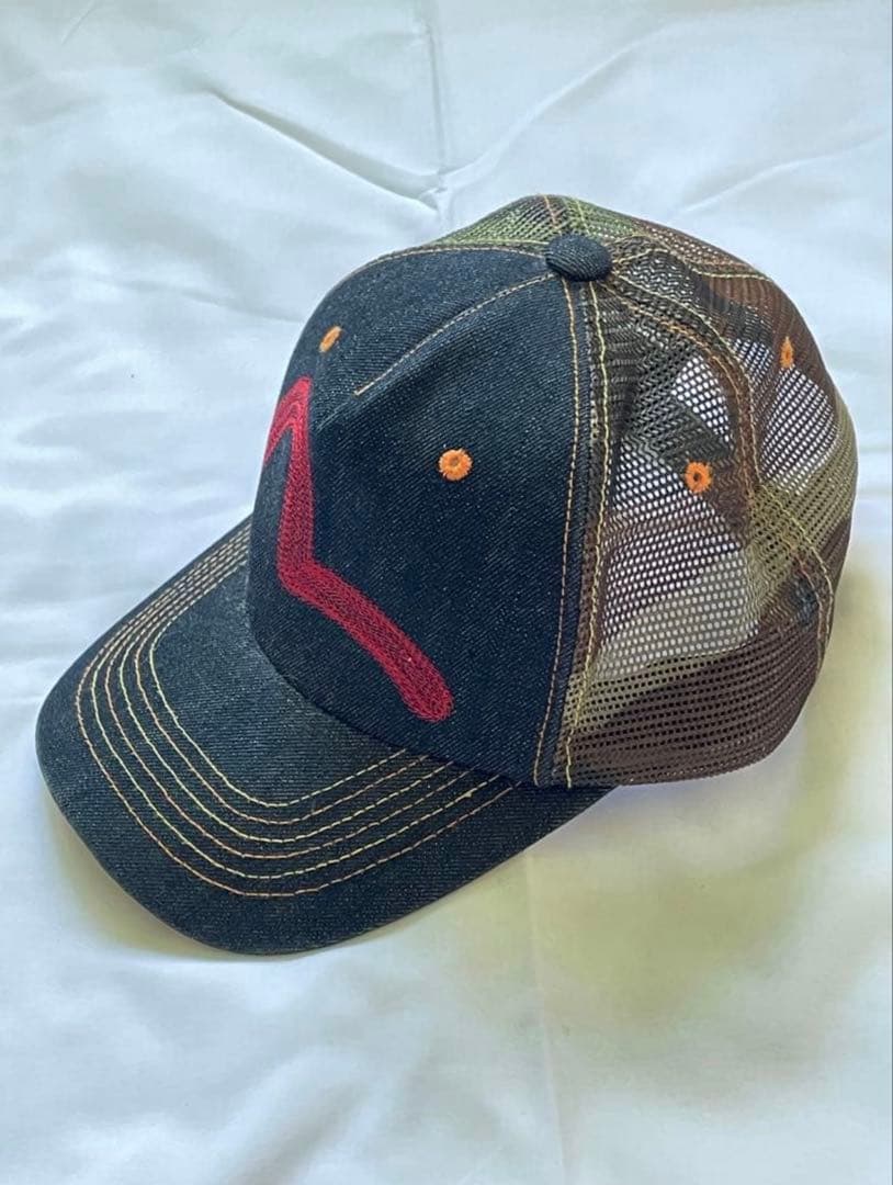 【希少、超レア】新品未使用　EVISU デニム&メッシュキャップ