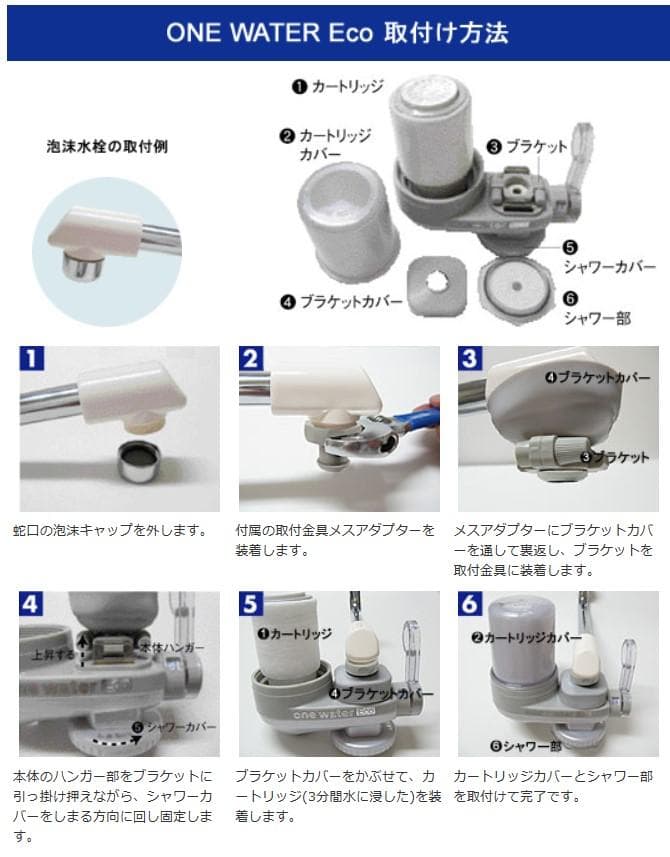 フリーサイエンス製 【家庭用浄水器ワンウォーターECO】カートリッジ 4個付属