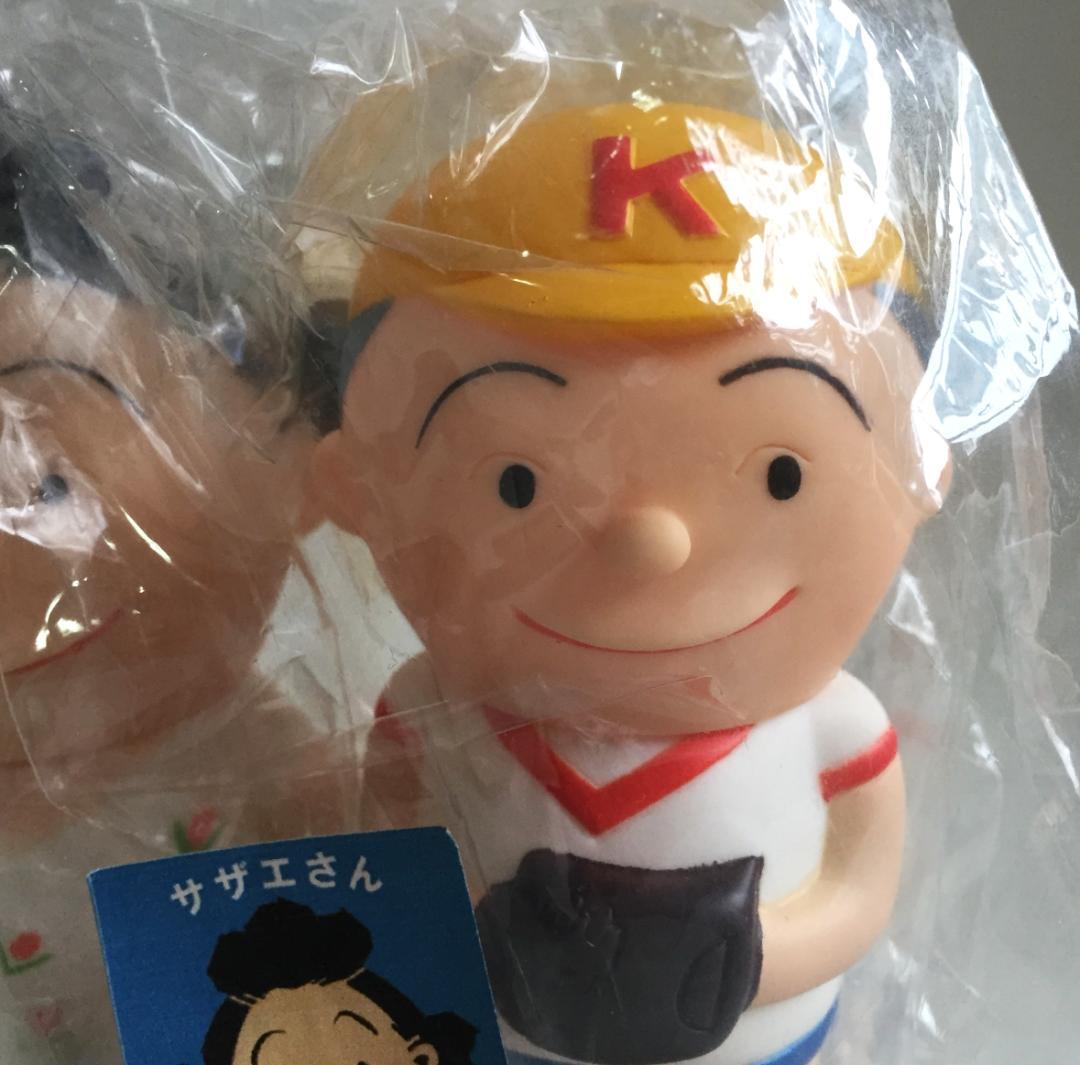 ビンテージ サザエさん カツオ 生誕60年記念 ソフビ貯金箱 バッジ付き