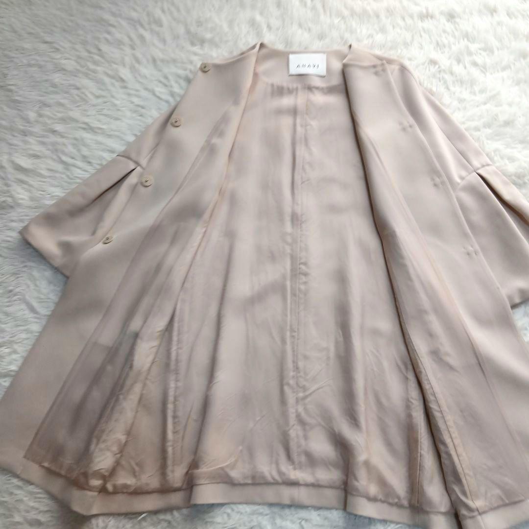【ANAYI】現行タグ　ダブルクロスフレアスリーブコート　ベージュ