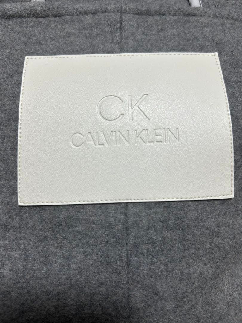 美品★カルバンクライン　ウール　ダッフルコート　グレー　Lサイズ