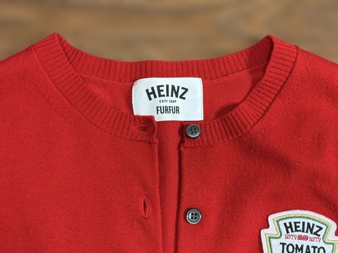 FURFUR／HEINZ トマトケチャップロゴ カーディガン