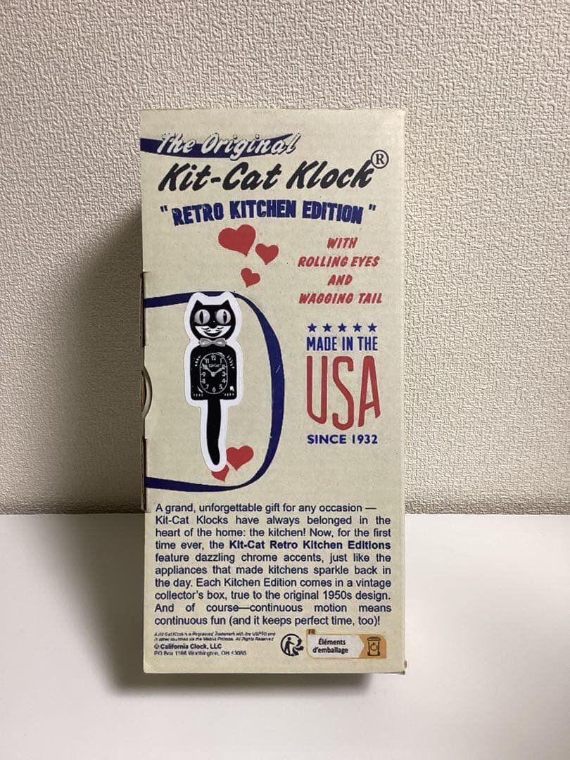 新品　Kit Cat Klock キットキャットクロック 猫型掛け時計 黒