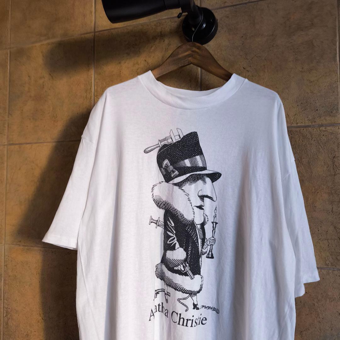 90s USA製　Agatha Christie　作家　Tシャツ L　偉人