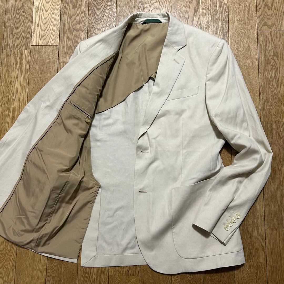 ラコステ　LACOSTE リネン混 スリムフィット テーラードジャケット L