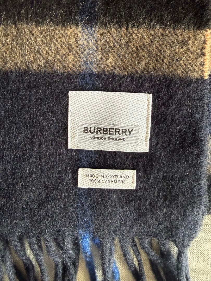 【美品】BURBERRY バーバリー　ジャイアントチェック カシミヤマフラー