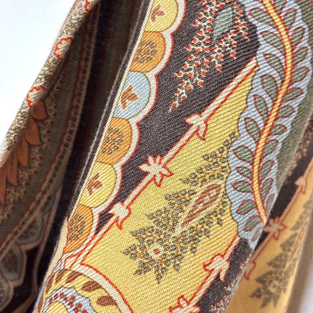 ETRO エトロ ストール ペイズリー柄 イタリア製 ブラウン 茶 黄色
