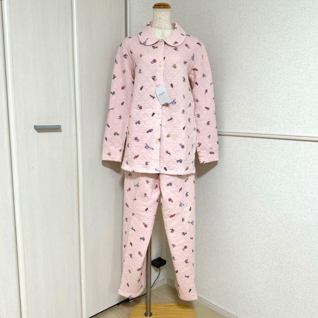 新品未使用タグ付　ワコールツモリチサト保温性生地暖かキルティングパジャマピンクM