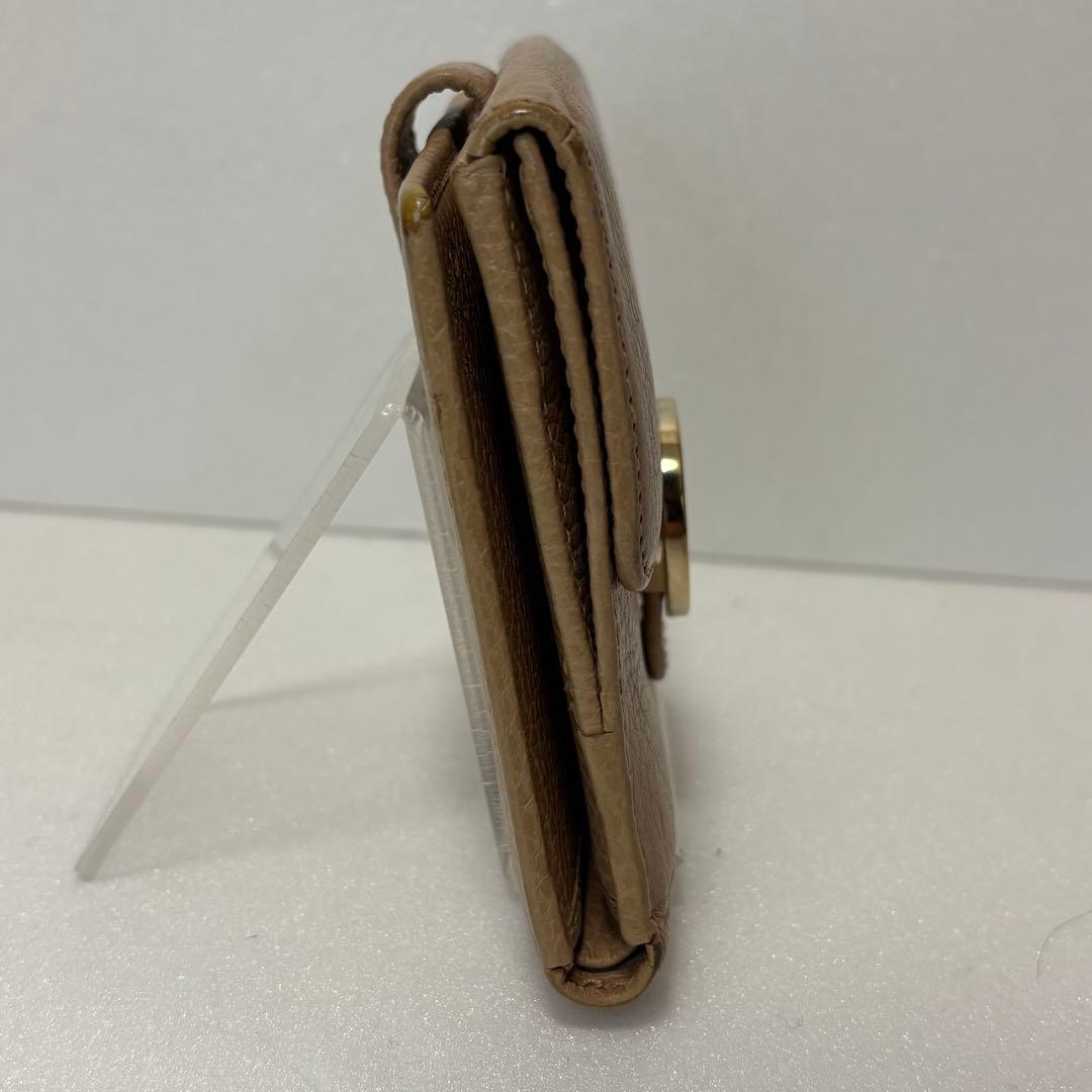 ✨極美品✨グッチ　二つ折り　インターロッキング　ゴールド金具　レザー　ベージュ