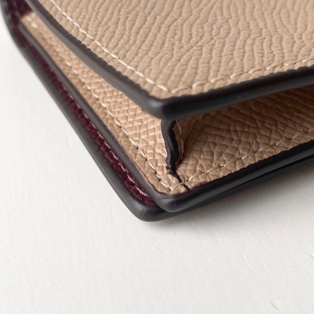【極美品】COACH コーチ ビジネスカードケース 名刺入れ ベージュ レザー