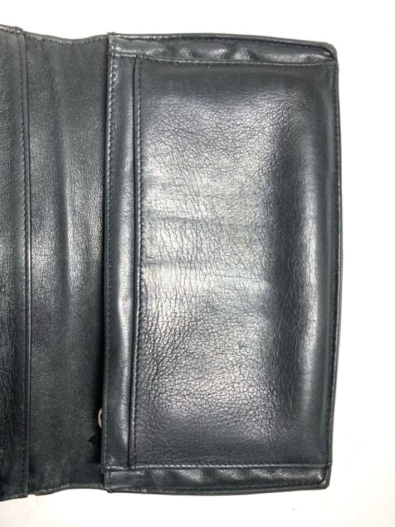 CHANEL シャネル　メイクアップ　パテントレザー　二つ折り長財布　ブラック