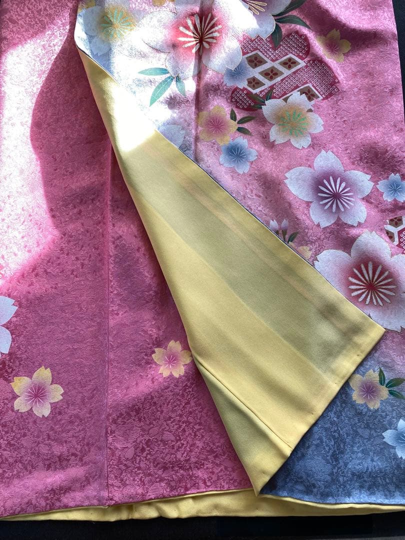 二部式振り袖　ピンク　桜