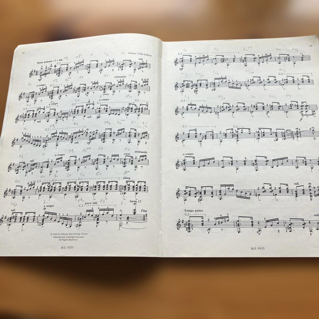 Villa-Lobos Solo Guitar 楽譜集