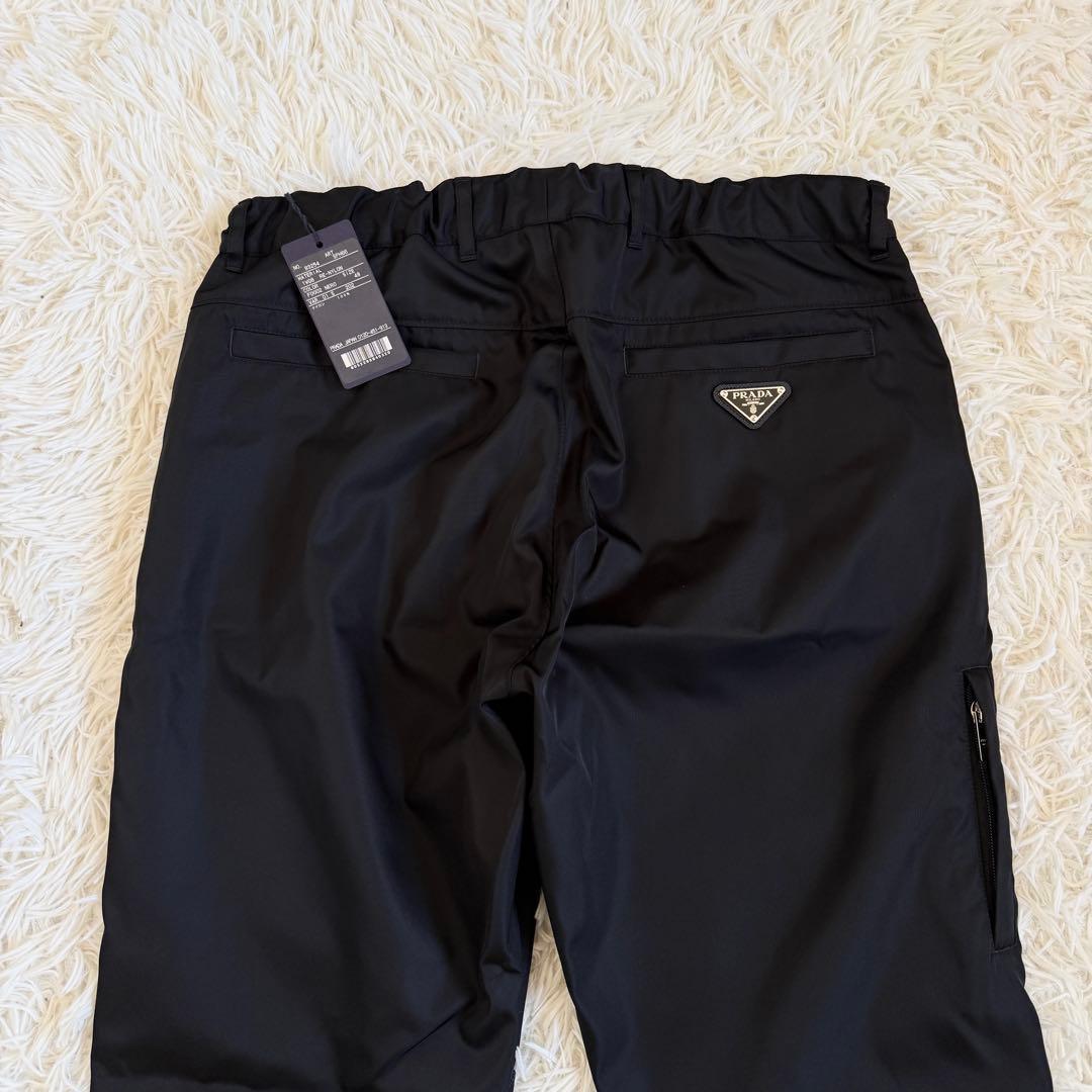 新品タグ付　プラダ　Re-Nylon　パンツ　三角プレート　ブラック　Lサイズ