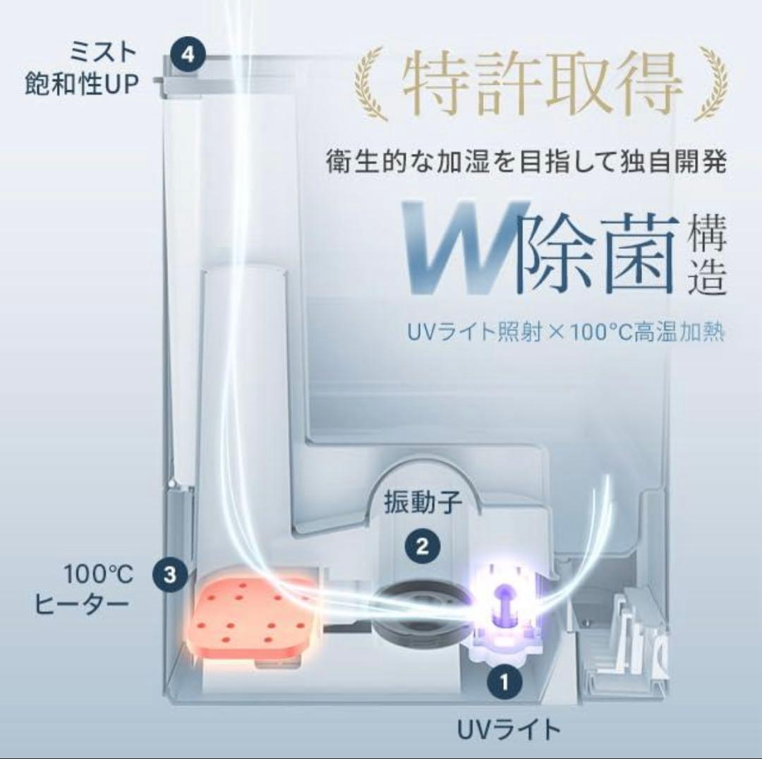モダンデコ ハイブリッド　加湿器　アンドデコ　ホワイト　2025.11月末購入